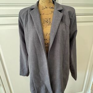PrettyLittleThing Gray Blazer Relaxed Fit Notched Lapel